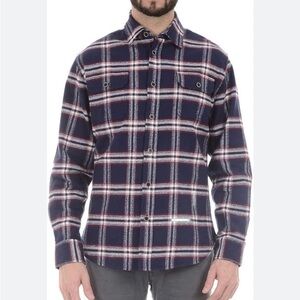 Jachs Mens Brawny Flannel long sleeve shirt top. Size XL blue/red/white